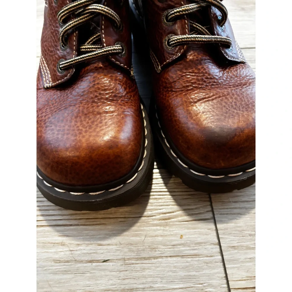 Dr. Martens 2B98 Brown Pebbled Leather Chunky Platform Oxfords Mens 9 Womens 10